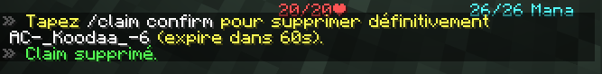 Confirmation de suppression du claim